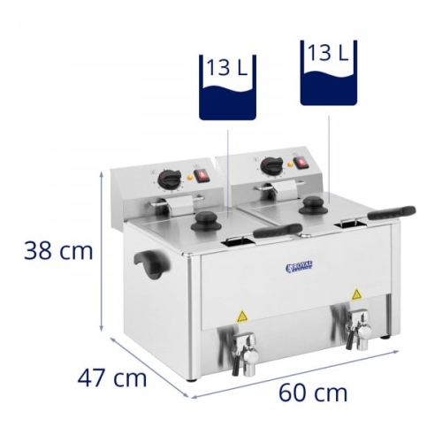 Friteuză - 2 x 13 litri - termostat E.G.O.